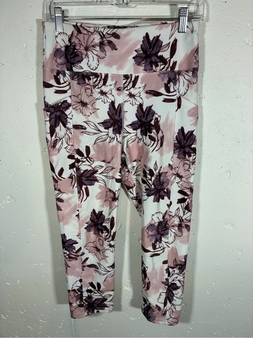 Floral Pink & Purple Cropped Leggings